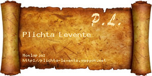 Plichta Levente névjegykártya